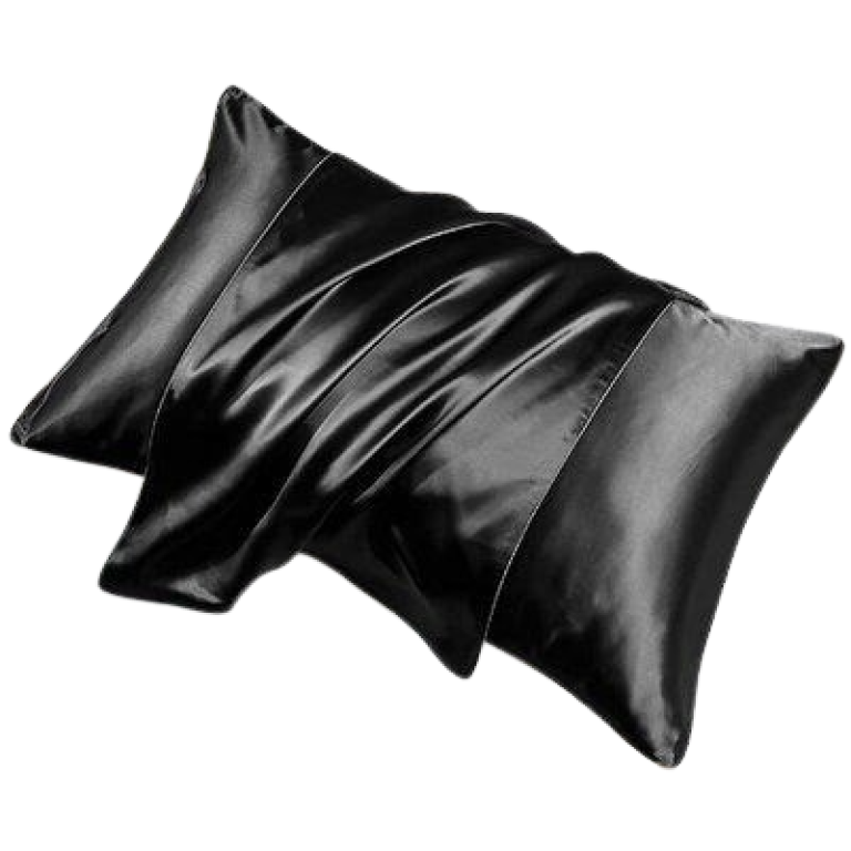 2pcs Satin Pillowcase Black